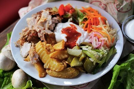 Шаверма на тарелке