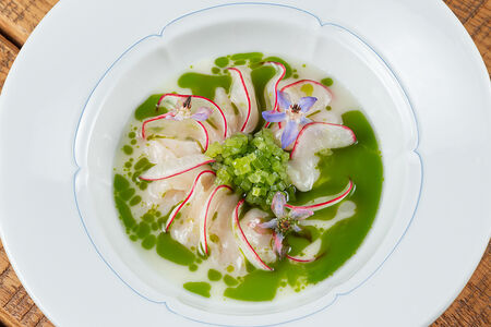 Крудо из гребешка с лаймовой заправкой