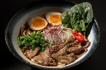 Рамен с говядиной татаки