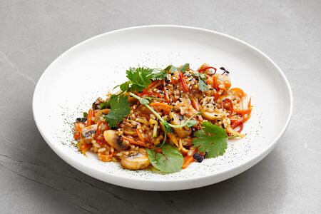 #Рис с шампиньонами в соусе терияки