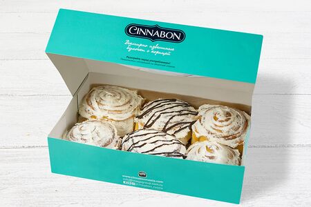 Набор Синнабон, 6 мини-булочек ассорти