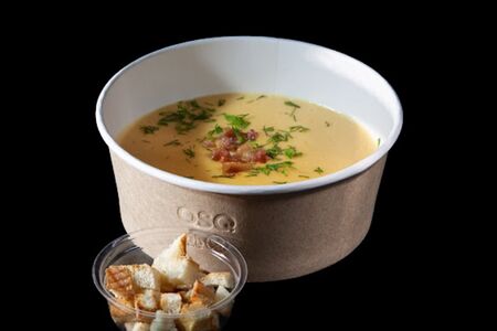 Сырный крем-суп с беконом 