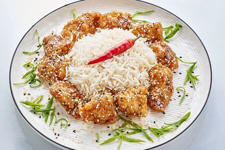 Курица Генерал Цао с рисом