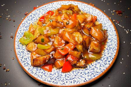 Баклажаны жареные со сладким перцем