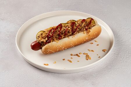 Датский хот-дог с говяжьей колбаской