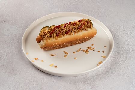 Датский хот-дог с куриной колбаской