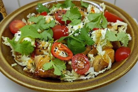 Салат Хрустящие баклажаны со сливочным сыром