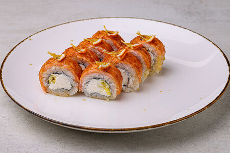 Ролл Филадельфия карамелизированная с лососем и апельсином