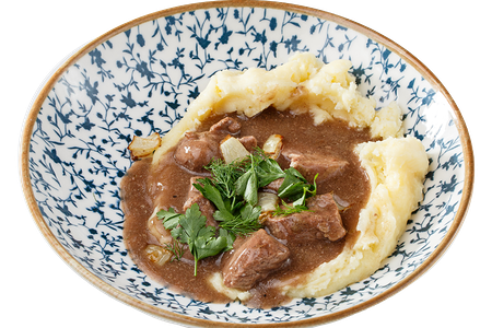 Тушёная телятина под соусом Мясной сок