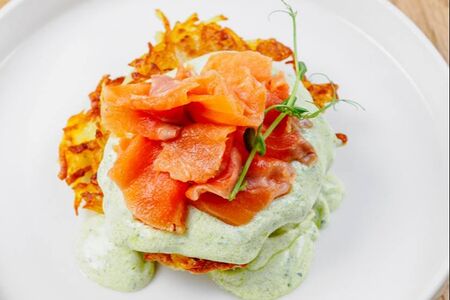 Драники с лососем