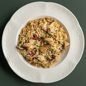 Орзо с белыми грибами