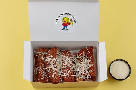 Гренки с сыром и соусом 