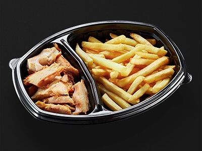 Шаурма на тарелке из курицы