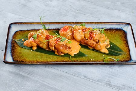 Попкорн из креветок в соусе том ям 