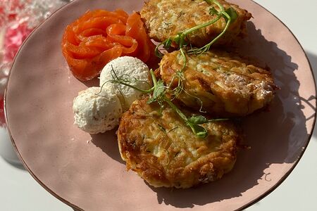 Драники с форелью
