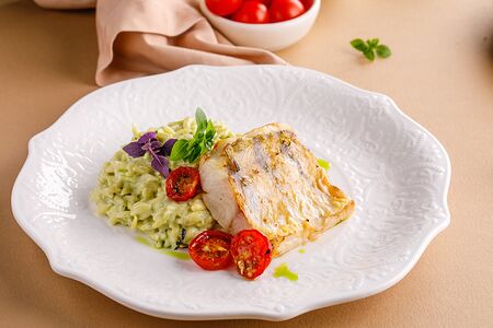 Судак с орзо