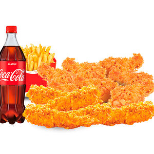 Крылья 8 шт. + Чикен Поп Корн 9 шт. + Фри + Coca-Cola 1л.