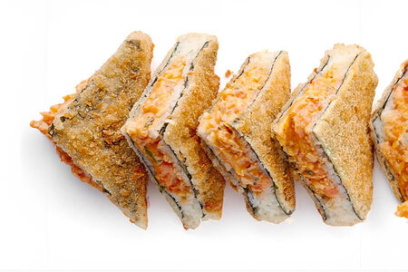 Сэндвич ролл с лососем и крабом