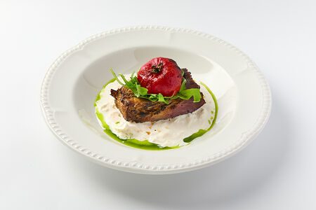 Запеченный баклажан со страчателлой