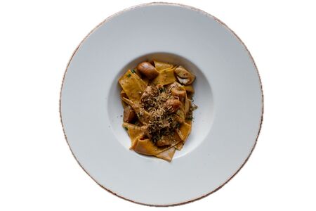 Паппарделле с белыми грибами и трюфелем