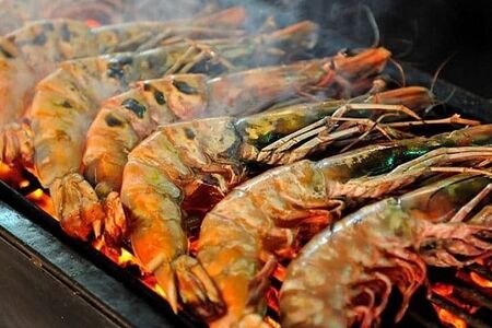 Лангустины на мангале 