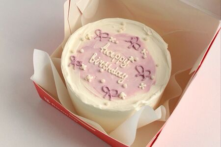 Бенто-торт Happy Birthday с бантиками на день рождения 