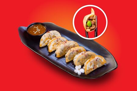 Гёдза с эдамаме и грибами