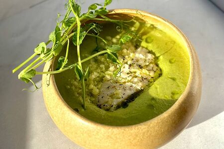 Суп из брокколи с морским окунем