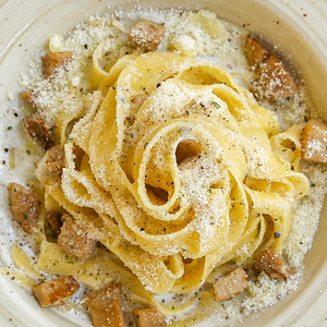 Паста с белыми грибами