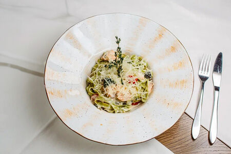 Тальятелле с семгой