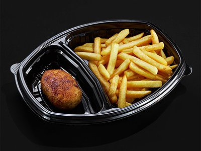 Картофель фри с куриной котлетой