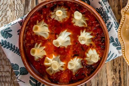 Патара-хинкали в овощном соусе