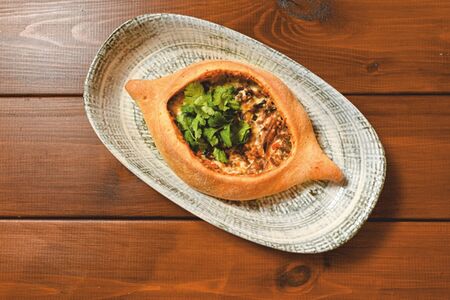 Хачапури по-аджарски с бараниной