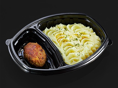 Картофель пюре с котлетой из говядины