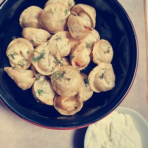 Пельмени домашние жареные 