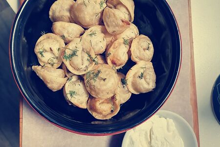 Пельмени домашние жареные 