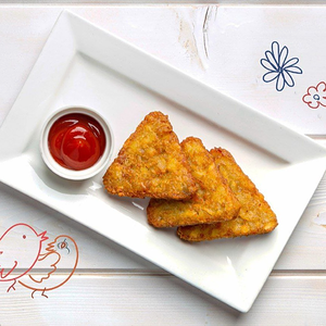 Детские хашбрауны с кетчупом