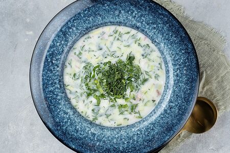 Окрошка с языком