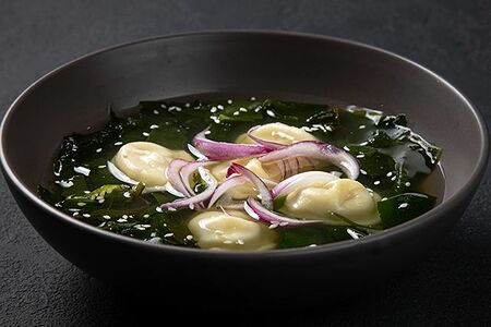 Суп по-кольски с мясными пельменями