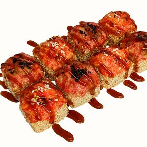 Жареный лосось с угрём