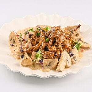 Говядина с грибами