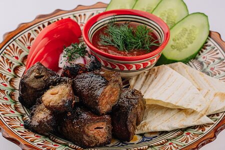 Печень на углях