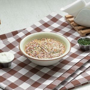 Окрошка с говядиной на квасе