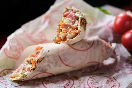 Шаверма с грибами в лаваше