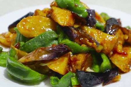 45 Баклажаны с картофелем и перцем 