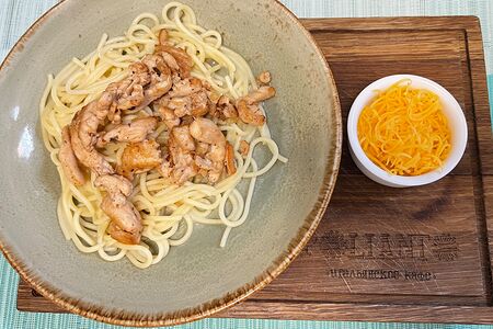 Спагетти с куриным филе