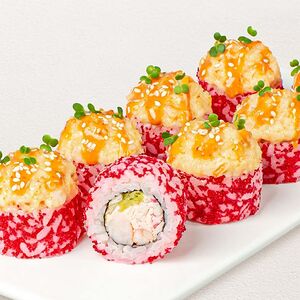 Шеф-ролл с лососем и креветкой