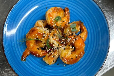 Креветки в кисло-сладком соусе