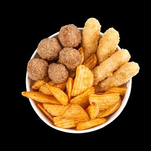 Саб-бокс с картошкой, фрикадельками и сырными палочками