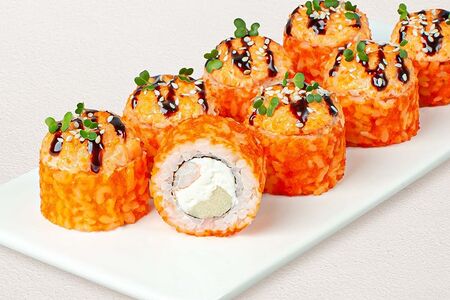 Шеф-ролл с лососем и креветкой